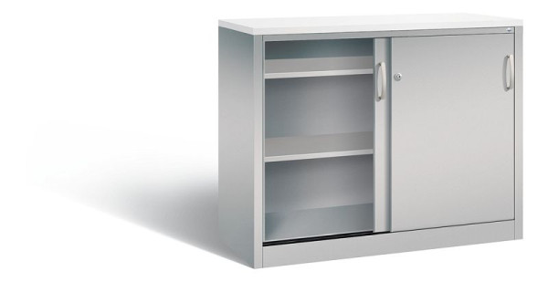 C+P dressoir met schuifdeuren Acurado, H1000xB1200xD500mm, kleur: wit aluminium, beugelgreep, 2056-00 S10112