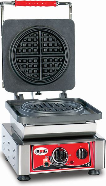 GMG Amerikaans wafelijzer, 1x (Ø16 x 1.5cm), verwisselbare bakplaat, zeer eenvoudig te monteren, 50° tot 300°C, makkelijk schoon te maken, WE-06