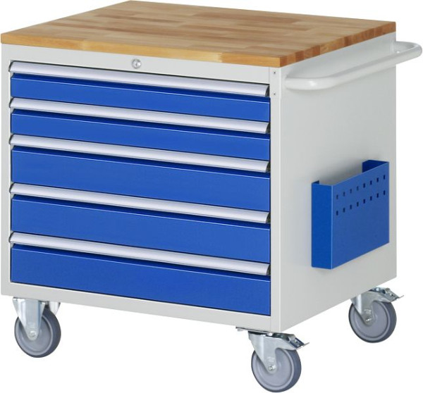 RAU montagewagen serie 7000, B770 x D650 x H795 mm, massief beukenhouten blad, laden: 2xH90, 3xH120 mm, 15-XL3.20A-B.11