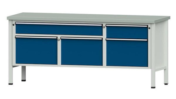 ANKE werkbanken kistwerkbank, model 280 V, 2000 x 700 x 890 mm, RAL 7035/5010, ZBP 40 mm, 304.513
