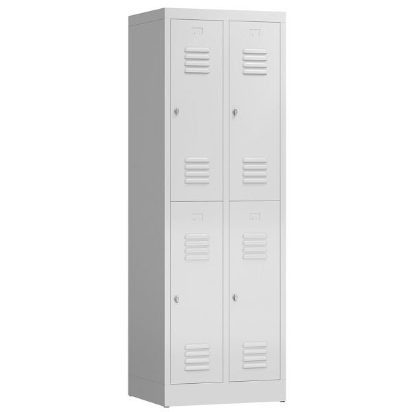 Lüllmann ClassiX kledingkast, 2 vakken, dubbeldekker, 1800 x 590 x 500 mm, lichtgrijs, X-520220