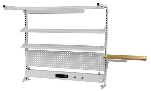 Bedrunka + Hirth meerwandig bouwbreedte 1500 met bovenframe, 1x energiekanaal, 1x geperforeerde wand, 2x legplank, 1500 x 1250 mm, 03.900.15.24
