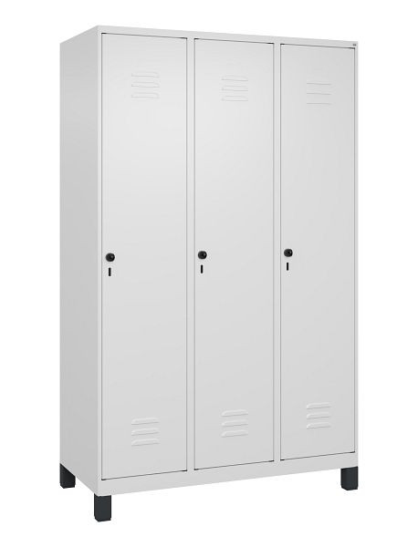 C+P luierkluis Classic PLUS met middenwand, voeten, 3 vakken, 1950x1200x500mm, 9016/9016, veiligheidsdraaigrendel, 080010-32F S10002
