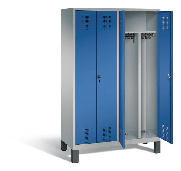 C+P zwart wit kastje Evolo, H1850xW1190xD500mm, kleur: wit aluminium / gentiaanblauw, 48012-40 S10210