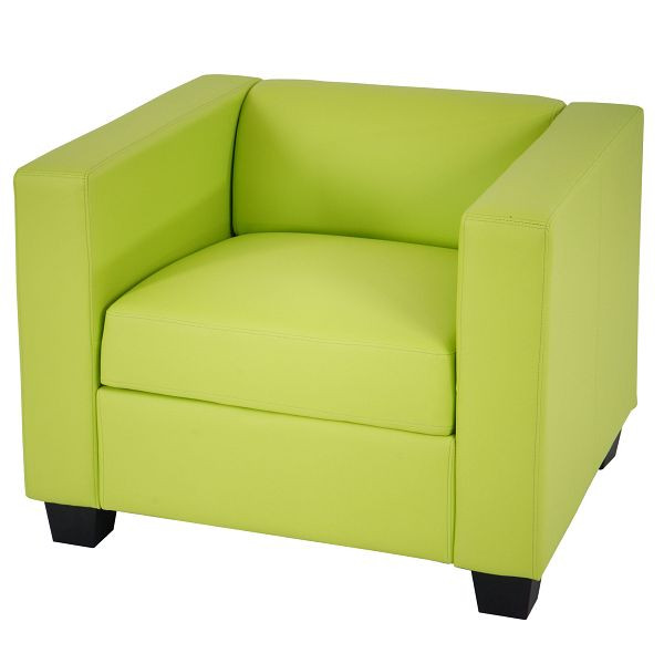 Mendler fauteuil loungestoel Lille, kunstleer, lichtgroen, 34895+34896