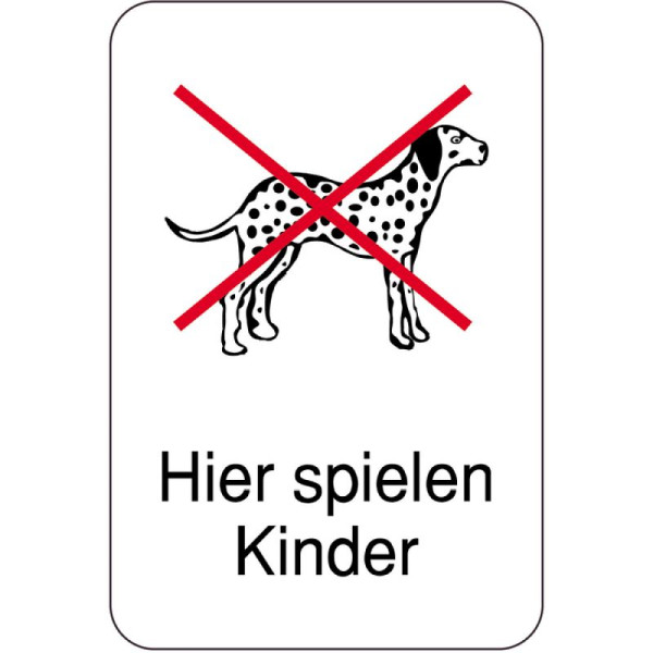Stenen HGS bord, kinderen spelen hier, honden verboden, 400 x 600 mm, 14899