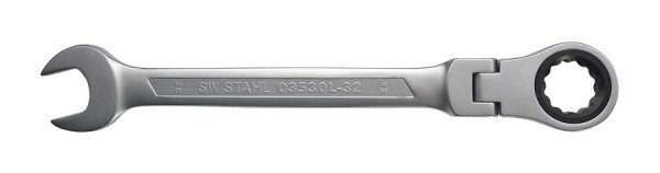 SW-Stahl ringratelsleutel, 32 mm, met scharnier, 03530L-32