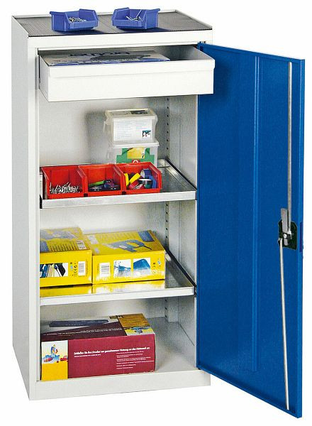 stumpf gereedschaps- en materiaalkast serie 2000, 7035/5010, 1 lade, 2 legborden, 2001174