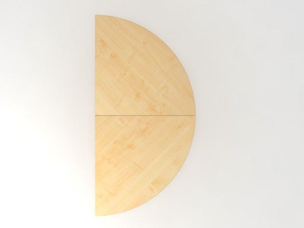 Hammerbacher aanschuiftafel 2xkwartcirkel/onderstel esdoorn/wit, halve cirkel voor bevestiging aan een bureau, VLA160/3/W