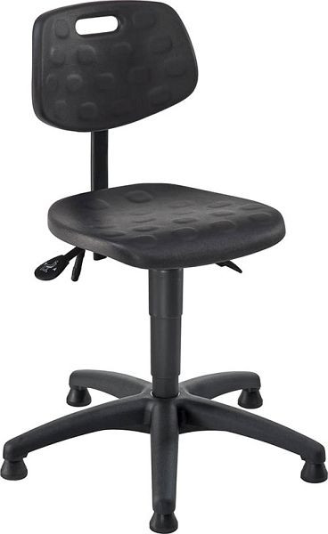 Bedrunka + Hirth industriële draaistoel met vloerglijders, zithoogte 470 - 610 mm, zitting: PU zwart, 05.94.39