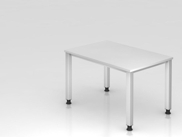 Hammerbacher bureau 4-poots vierkant 120x80cm wit, rechthoekige vorm, VQS12/W/S