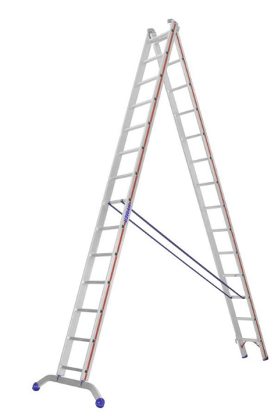 HYMER multifunctionele ladder, tweedelig, 2x14 sporten, lengte ingeschoven 4,08 m / uitgeschoven 7,16 m, 604528