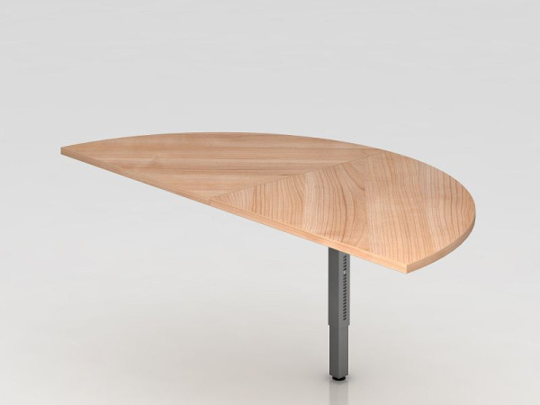 Hammerbacher aanschuiftafel 2x kwartcirkel/onderstel vierkant walnoot/grafiet, halve cirkel voor bevestiging aan een bureau, VRA160/N/G
