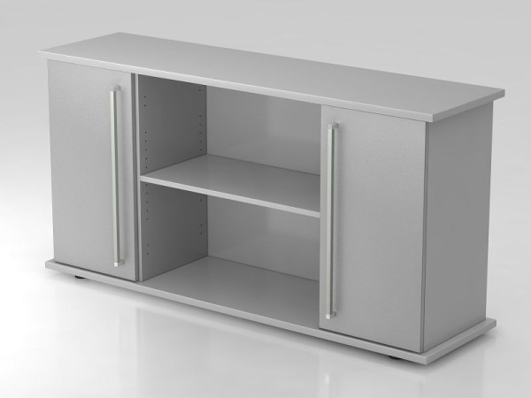 Hammerbacher dressoir 2 deuren 166cm chroom handgreep grijs/zilver, 166,1x44,8x84 cm (BxDxH), VSB2T/5/S/CE