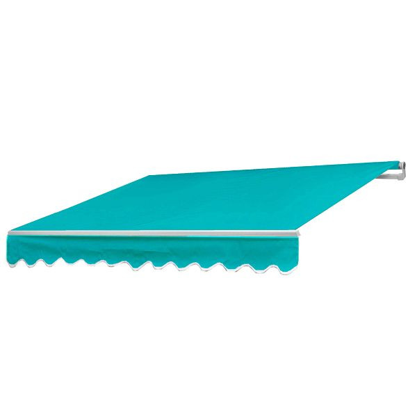 Mendler aluminium luifel HWC-E49, knikarmluifel zonwering 2,5x2m, polyester turquoise, 65958