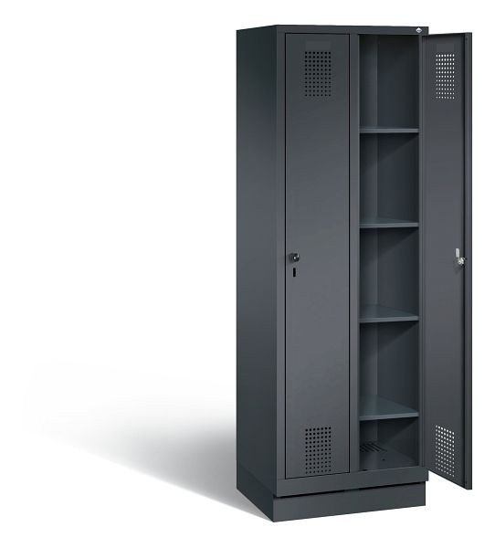 C+P washok Evolo, H1800xB610xD500mm, kleur: zwart-grijs, 48020-20B S10009