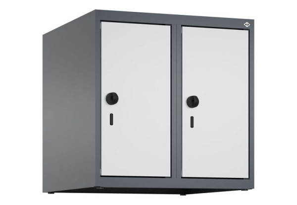 C+P kastopzet Classic PLUS, bovenkast, 7016/7035, veiligheidsdraaisluiting, 500x500x500mm, 2 vakken, 080090-29 S10013