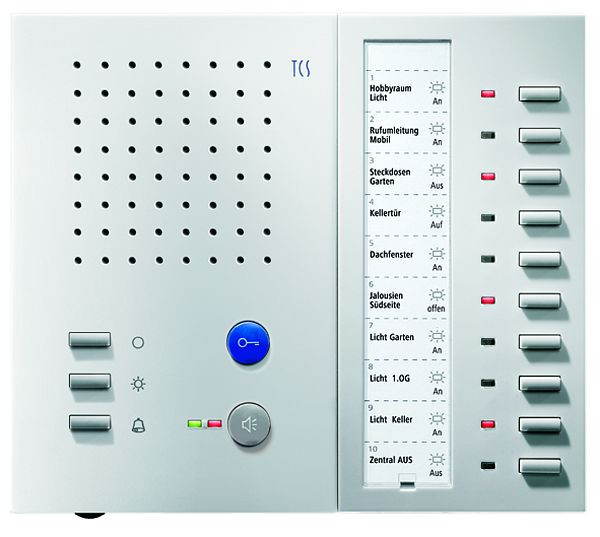 TCS audio binnenstation voor handsfree bellen serie IMM 5 + 10 knoppen, opbouw wit, IMM2100-0140
