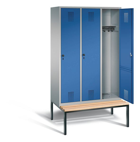 C+P Evolo garderobe, H2090xB1200xD815mm, kleur: wit aluminium / gentiaanblauw, 48050-32 S10425