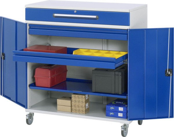 RAU zijkast sta bureau - model 32, B1100 x D520 x H1185 mm, incl. set wielen, 07-1100-M32F.11