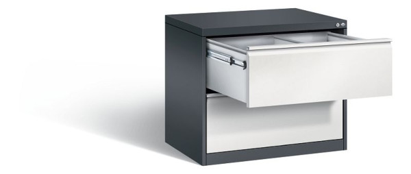 C+P hangarchiefkast Acurado, H733xW787xD590mm, kleur: zwartgrijs/lichtgrijs, handgreep, 12912-312 S10047