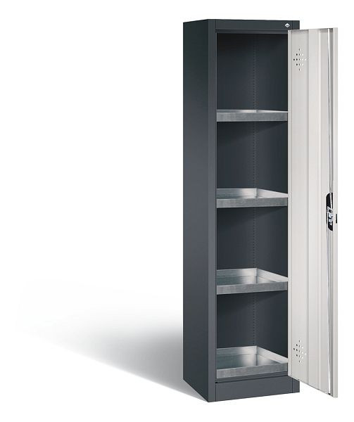 C+P klimaatkast Acurado, H1950xW502xD500mm, kleur: zwartgrijs/lichtgrijs, verzonken handgreep, 8901-315 S10159