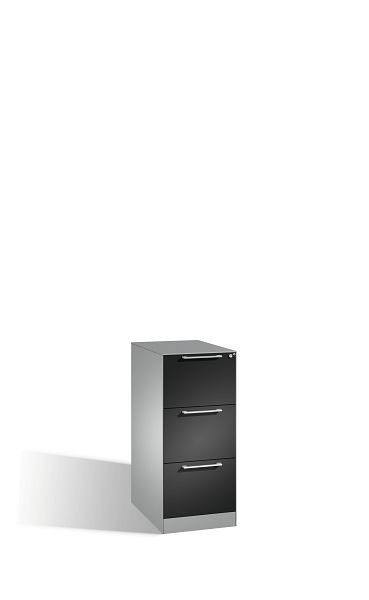 C+P hangarchiefkast Asisto, H1010xB440xD600mm, kleur: wit aluminium / zwartgrijs, beugelgreep, 146245-311 S10063
