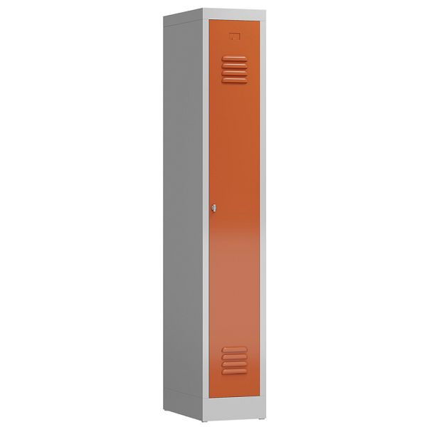 Lüllmann ClassiX kledingkast, 1 vak, 1800 x 310 x 500 mm, lichtgrijs/vuurrood, X-510114