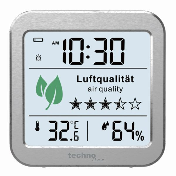 Technoline luchtkwaliteitsmonitor, afmetingen: 82 x 82 x 25 mm, WL 1020