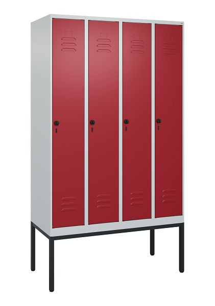 C+P luierkluis Classic PLUS met middenwand, frame, 4 vakken, 2120x1200x500mm, 7035/3003, veiligheidsdraaigrendel, 0800307-40F S10001