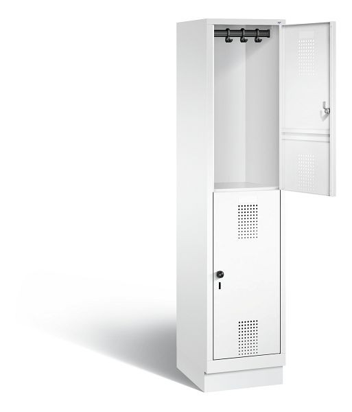 C+P locker dubbeldekker Evolo, H1800xB420xD500mm, kleur: verkeerswit, 48320-12 S10102