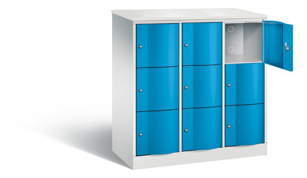 C+P lockerkast Resisto, H1255xB1148xD540mm, kleur: lichtgrijs/lichtblauw, 8573-372 S10709
