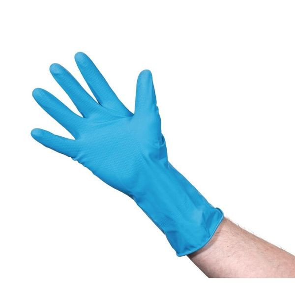 Jantex huishoudhandschoenen blauw L, F953-L