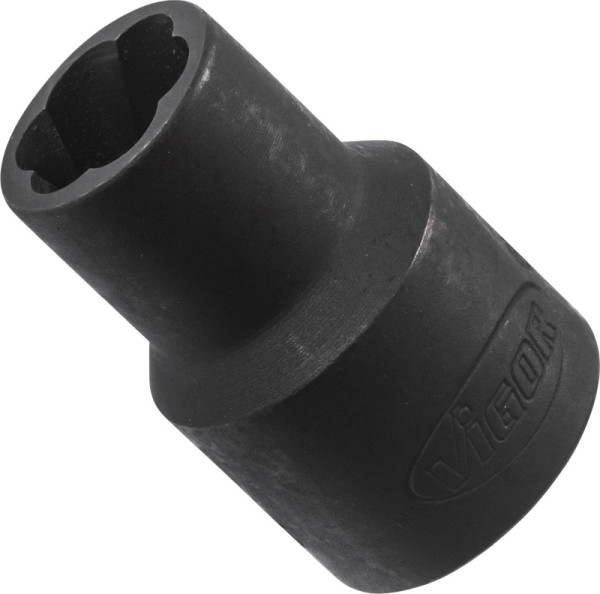 VIGOR spiraalgroeftrekkerinzet, hol vierkant 12,5 mm (1/2 inch), extern schroefuittrekprofiel, 11 mm, V2402