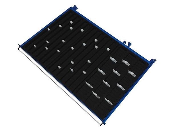 KLW scheidingsmateriaalset voor lades vakhoogte 50 tot 400 mm in SJB kast, kastmaat 1031 x 750 mm B x D, SJB-B05-030