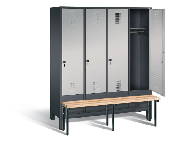 C+P garderobe Evolo, H1850xW1590xD815mm, kleur: zwart-grijs/wit aluminium, 48030-42 S10005