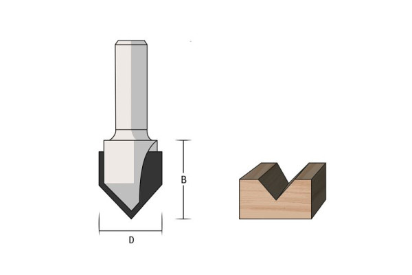 Famag V-groefsnijder HM, schacht Ø: 6 mm, breedte: 16 mm, 3105.660.00