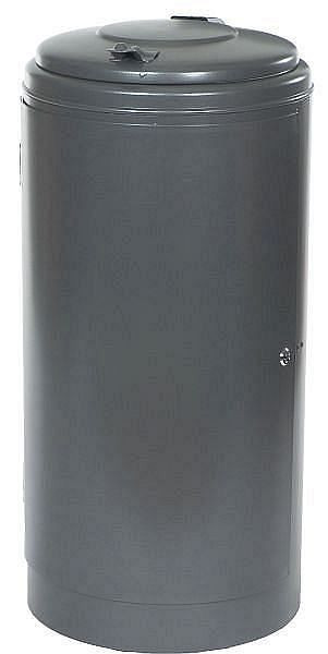 Renner rustplaats afvalbak 120 l, afsluitbaar, met stalen deksel, thermisch verzinkte klemring, antracietgrijs, 8045-00PB 7016