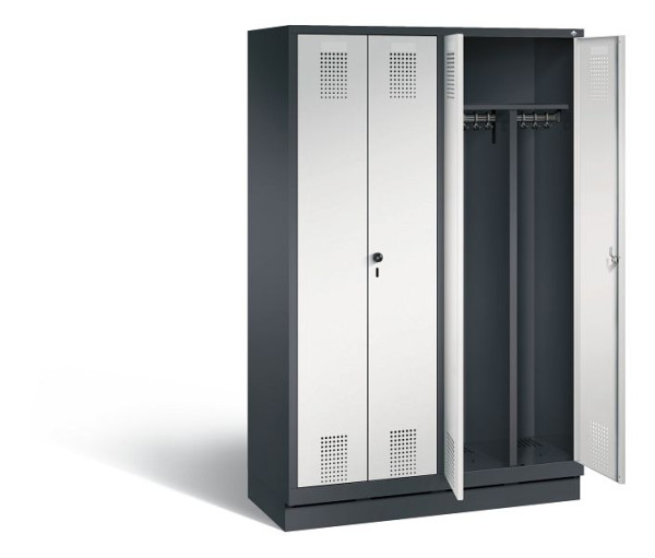 C+P zwart wit kastje Evolo, H1800xW1190xD500mm, kleur: zwartgrijs/lichtgrijs, 48022-40 S10244