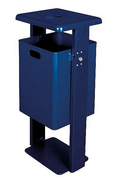 Renner rechthoekige staande afvalbak 40 L (inclusief asbak), ronde kap (3 mm), verzinkt, onderstel, gecoat, antraciet-ijzer mica, 7083-60PB DB703