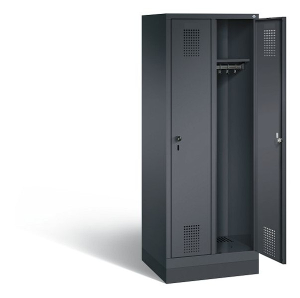 C+P schoolkluis Evolo, H1600xB610xD500mm, kleur: zwart-grijs, 480206-20 S10062