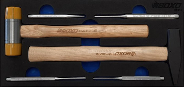 Boxo hamer en pons set 6 stuks, VE: 10 stuks, BX013