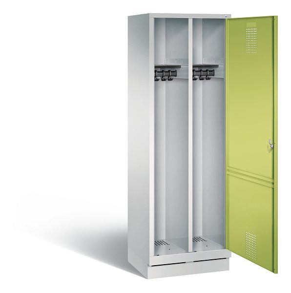 C+P zwart wit locker Evolo, H1800xB610xD500mm, kleur: lichtgrijs / virid groen, 48220-20 S10060