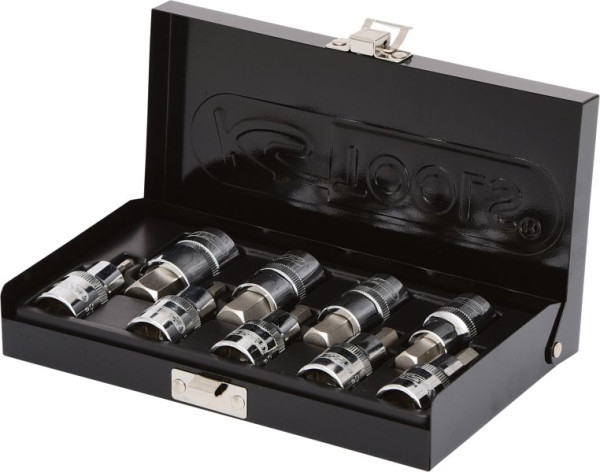 KS Tools 1/2" CHROMEplus bitdoppenset, binnenzeskant, 9-delig 4-17 mm, kort, 918.1330