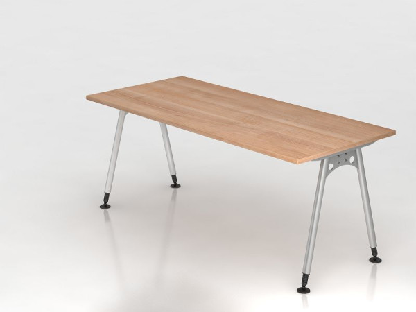 Hammerbacher bureau A-poot 180x80cm walnoot, rechthoekige vorm, VAS19/N/S