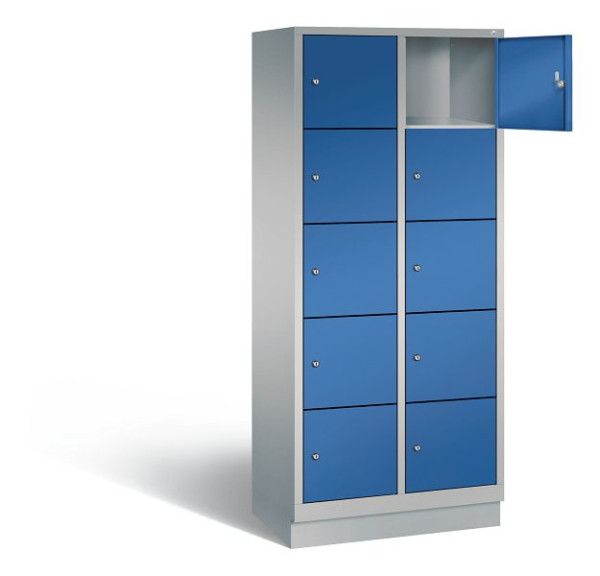 C+P lockerkast Evolo, H1800xW810xD500mm, kleur: wit aluminium / gentiaanblauw, 48020-225 S10132