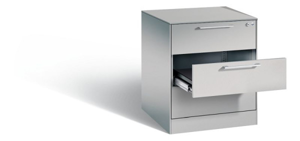 C+P archiefkast Asisto, H710xB562xD600mm, kleur: wit aluminium, beugelgreep, 146274-322 S10086