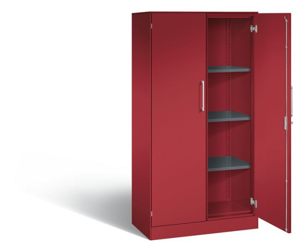 C+P vleugeldeurkast Asisto, H1635xB800xD435mm, kleur: robijnrood, beugelgreep, 4 niveaus, 141013-000 S10123