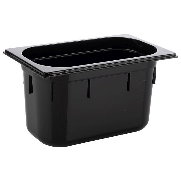 APS GN 1/4 bak, 26,5 x 16,2 cm, diepte: 150 mm, polycarbonaat, zwart, 3,7 liter, 82074
