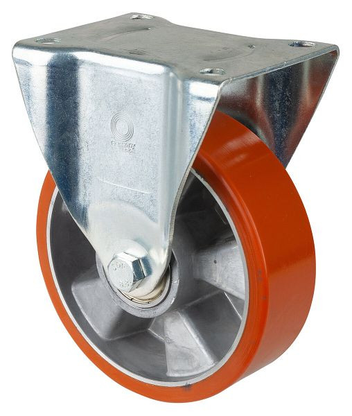 BS-rollen transportrol, vaste rol, wielbreedte 50 mm, wiel-Ø 160 mm, draagvermogen 400 kg, gegoten polyurethaan, aluminium wiellichaam, kogellager, L410.B90.162